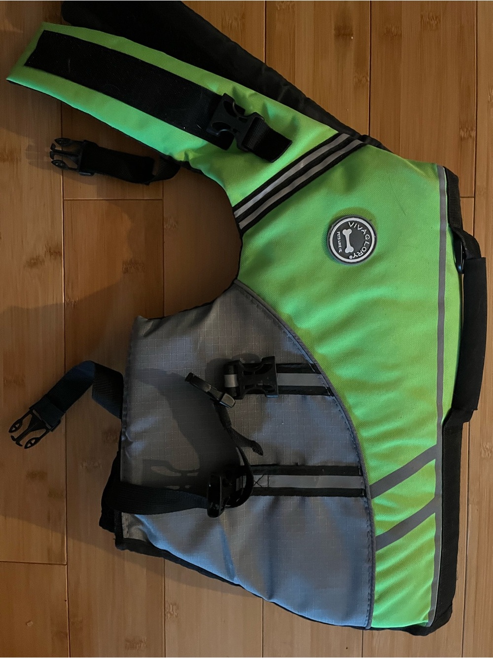 Médium/Large Dog Green & Gray Life Vest